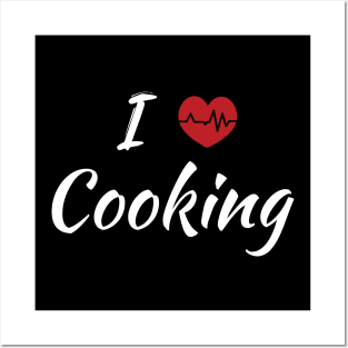 I Love Cooking Cute Red Heart Posters and Art